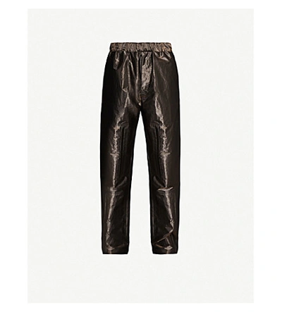 Fendi Metallic Tapered Shell Trousers In Gold