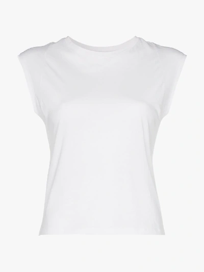 Frame Le High Rise Muscle Tee Cotton-jersey T-shirt In White