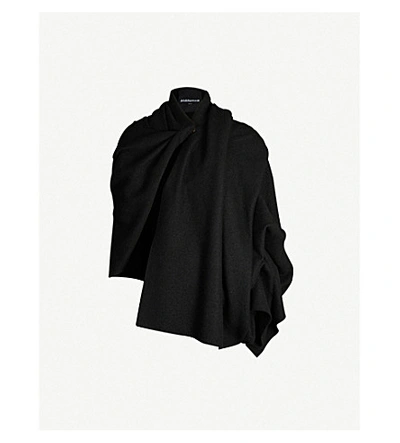 Aganovich Draped Wool Coat In Black