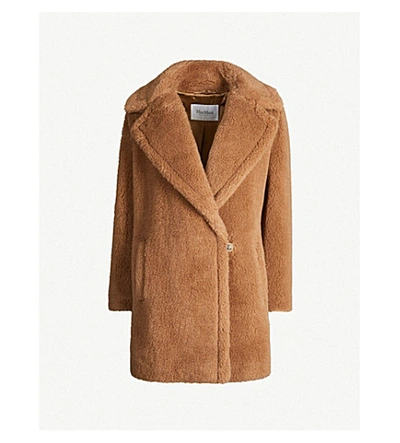 Max Mara Ofelia Wool And Silk-blend Teddy Coat In Camel | ModeSens