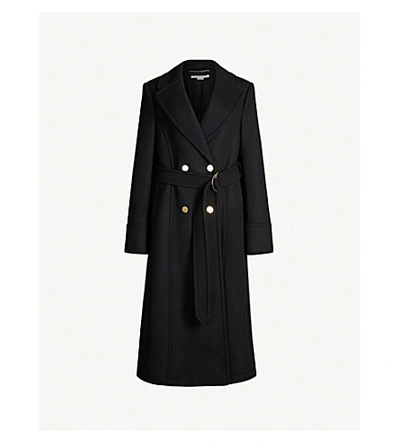 Stella Mccartney Belted Wool Coat In Black