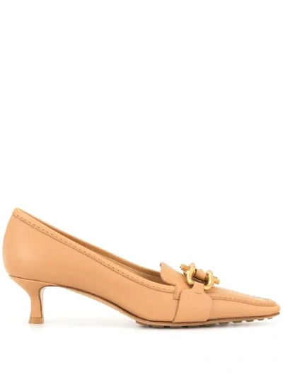 Bottega Veneta Women's Square Toe Kitten-heel Loafers In Nude