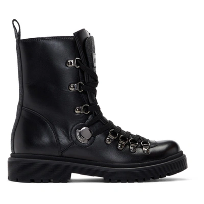 Moncler Women's Berenice Lug Sole Boots In 999 Black