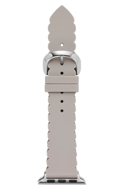 Kate Spade Women's Interchangeable Taupe Scalloped Silicone Apple Watch Strap 38mm/40mm In Grey