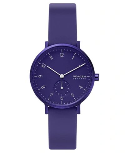 Skagen Women's Aaren Kulor Purple Silicone Strap Watch 36mm