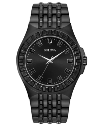 Bulova Men's Black Phantom Baguette Crystal Watch