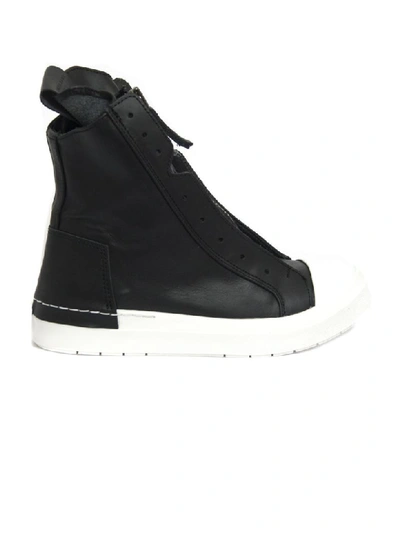 Cinzia Araia High-top Sneaker In Black Leather In Nero