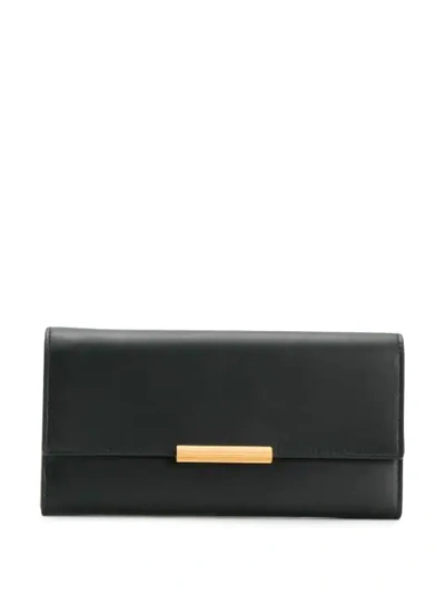 Bottega Veneta Metal Closure Continental Wallet In Black