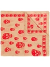 Alexander Mcqueen Skull Scarf In 9674 Rope/red