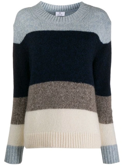 Allude Block Color Sweater In Blue