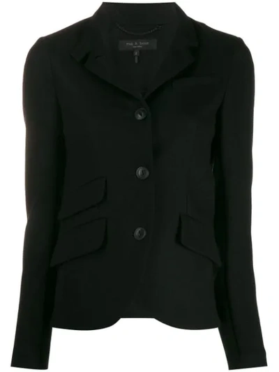 Rag & Bone Slade Wool Stand-collar Blazer In Black