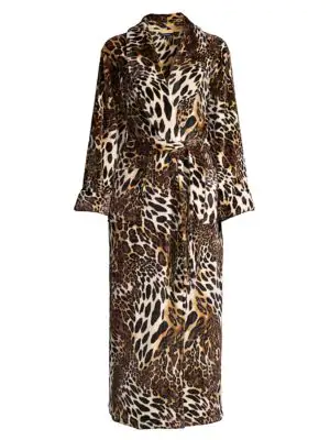 cheetah print robe with hood