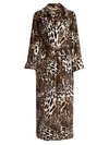 Natori Chestnut Leopard Print Plush Robe