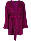 Retroféte Gabrielle Sequined Wrap Dress In Fuxia