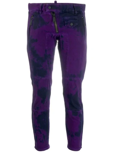 Dsquared2 Cargo Tie-dye Trousers In Purple