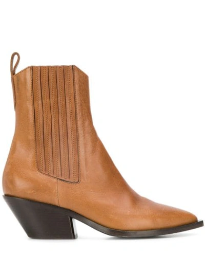 A.f.vandevorst Cuban Heel Ankle Boots In Neutrals