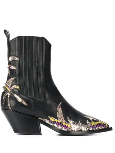 A.f.vandevorst Contrast Ankle Boots In Black