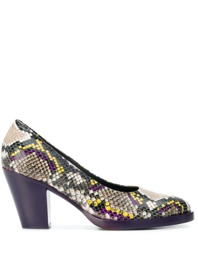 A.f.vandevorst Snakeskin Effect Pumps In Purple