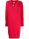 Kenzo Logo Sweater Dress In Red