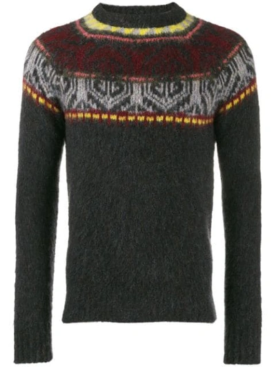 Roberto Collina Intarsia Knit Jumper In 09 Antra