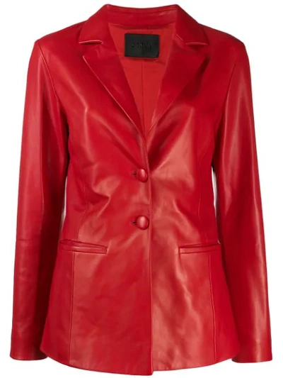 Drome Leather Blazer In Red