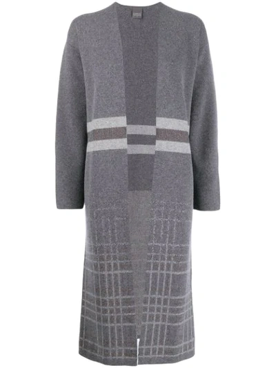 Lorena Antoniazzi Knitted Long Cardigan In Grey