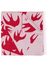 Mcq By Alexander Mcqueen Swallow Print Scarf In Red