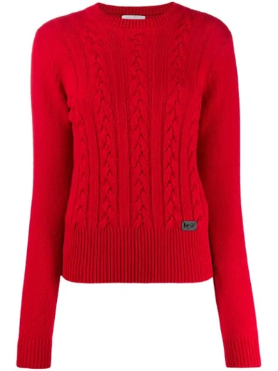 Be Blumarine Cable Knit Jumper In Red
