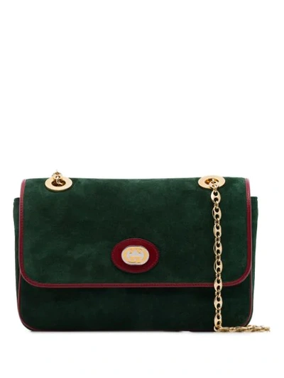 Gucci Small Marina Suede Shoulder Bag In Green