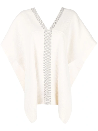 Voz Short-sleeve Flared Jumper In Ivory/truffle