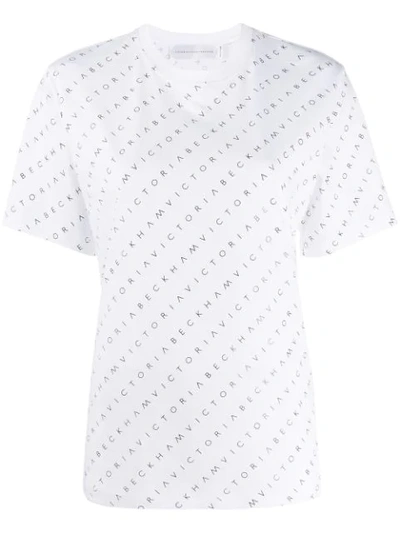 Victoria Victoria Beckham All-over Logo T-shirt In White