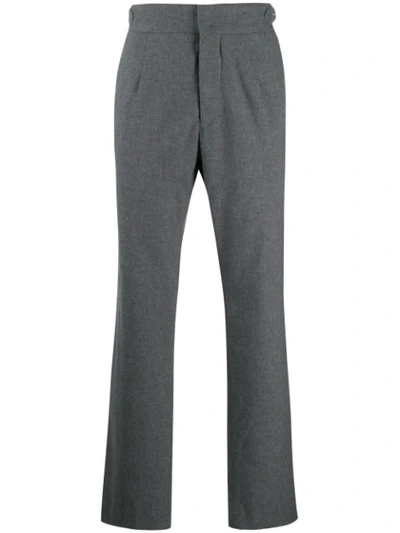 Maison Flaneur Tailored Straight Leg Trousers In Grey