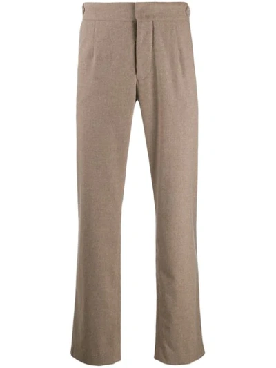 Maison Flaneur Tailored Straight Leg Trousers In Neutrals