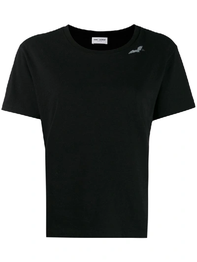 Saint Laurent Bat Print Short-sleeve T-shirt In Black