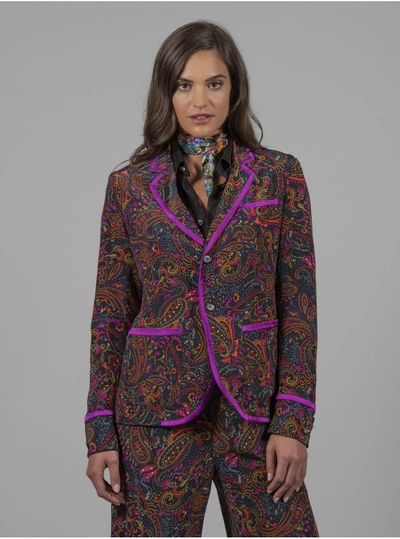 Robert Graham Women's Penelope Paisley Printed Silk Jacket Size: 12 By  In Multicolor