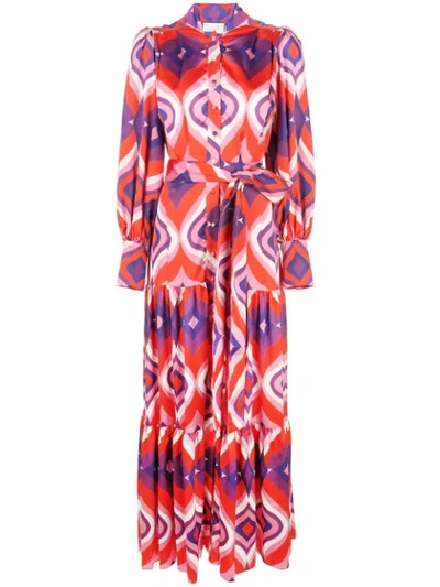 Alexis Dominica Printed Button-front Tiered Maxi Dress In Kaleidoscope