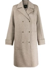 Theory Double-faced Military Trench Coat In Grey