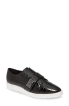 Karl Lagerfeld Celina Slip-on Sneaker In Black Crocodile Patent Leather