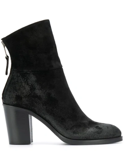 Strategia High Heels Ankle Boots In Black Suede