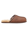 Ugg Men's Scuff Leather Mule Slippers W/ Wool Lining In Tan