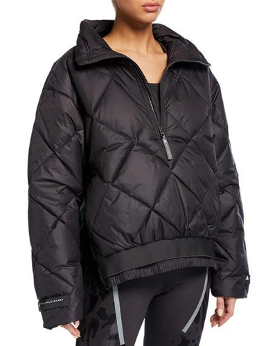 Adidas By Stella Mccartney Padded Pull-on Active Puffer Jacket In Black