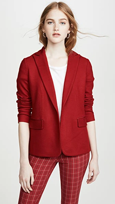 Rag & Bone Lexington Snap-front Wool Blazer In Red