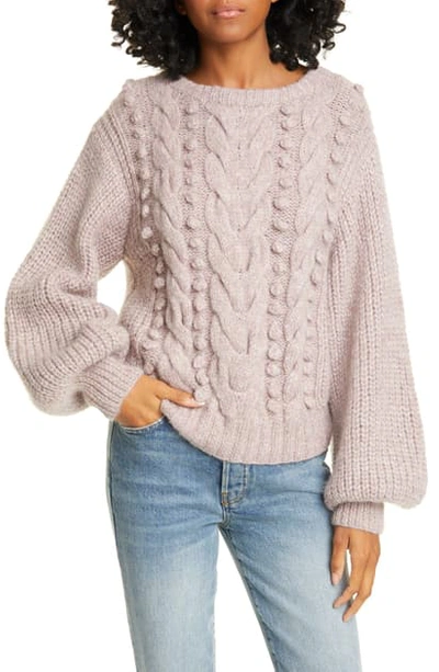 Eleven Six Charlotte Alpaca-blend Mixed-knit Sweater In Pink Heather