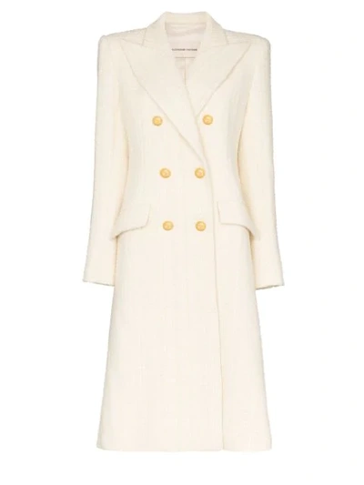 Alexandre Vauthier Structured Double-breasted Coat In White