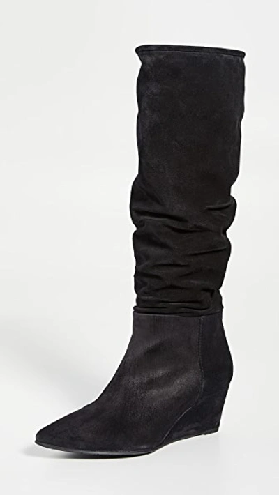 Pedro Garcia Onara Boots In Black Velour