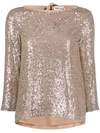 Semicouture Sequin Top In Neutrals