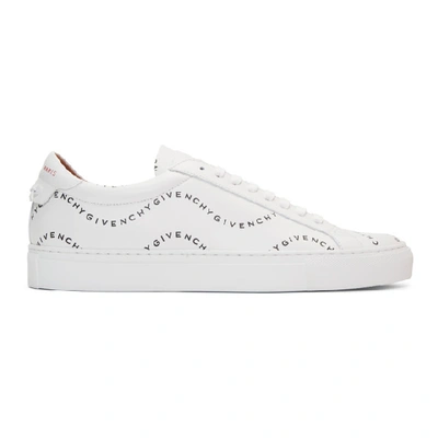 Givenchy Printed Leather Trainers In 116 Whtblk