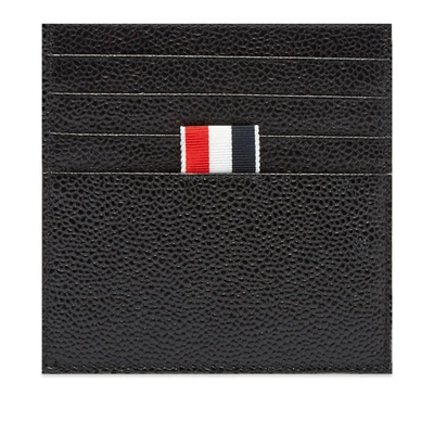 Thom Browne Pebble Grain Single Card Holder In Black