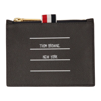 Thom Browne Paper Label Cardholder In Charcoal015