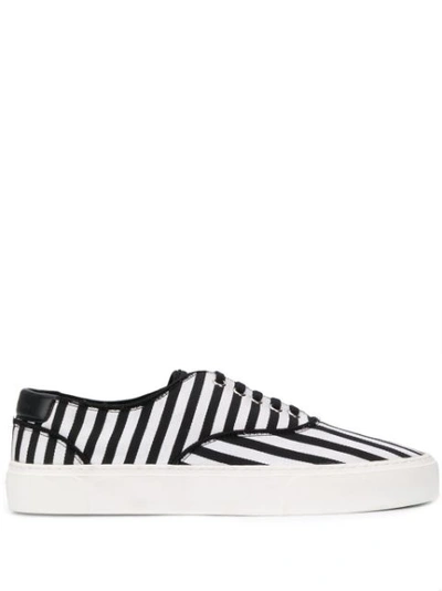 Saint Laurent Venice Black And White Canvas Sneakers